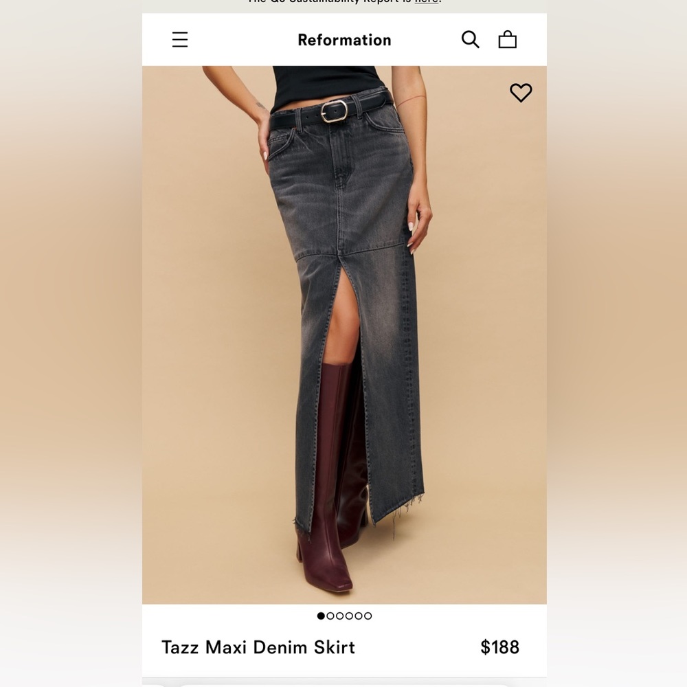 Reformation Tazz Maxi Denim Skirt
